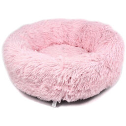Actiaspet Dog Cat Bed Fluffy Donut Kitten Puppy Pet Cushion Calming Mattress Pink S - thumbnail 2
