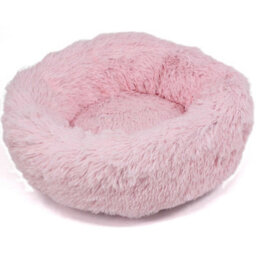 Actiaspet Dog Cat Bed Fluffy Donut Kitten Puppy Pet Cushion Calming Mattress Pink S - thumbnail 4