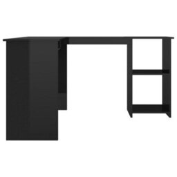 Berkfield L-Shaped Corner Desk High Gloss Black 120X140X75 Cm Engineered Wood - thumbnail 5