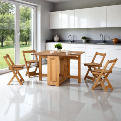 Seconique Santos Butterfly Dining Set (X4 Chairs) Natural Wax - image 1