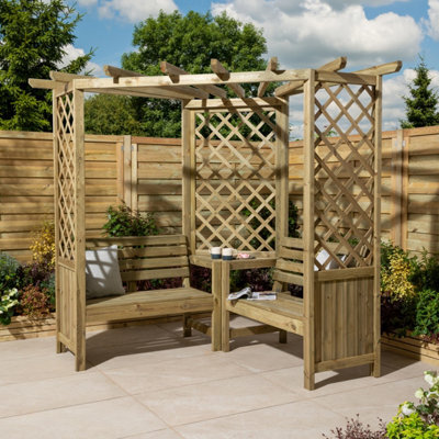 Rowlinson Pemberley Corner Arbour, (H)2060mm (W)1880mm (D)1880mm - Assembly Required