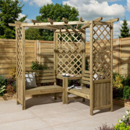Rowlinson Pemberley Corner Arbour, (H)2060mm (W)1880mm (D)1880mm - Assembly Required - thumbnail 1