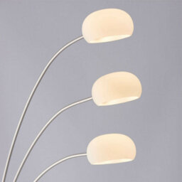3 Light Floor Lamp Nickel & Glass Tall Standing Curved Multi Arm Living Room - thumbnail 3