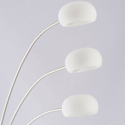 3 Light Floor Lamp Nickel & Glass Tall Standing Curved Multi Arm Living Room - thumbnail 4