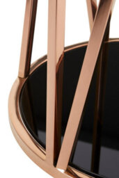Orsina Durable Round Rose Gold Finish Side Table, Side Table For Livingroom, Tempered Glass Modern Side Table - thumbnail 4