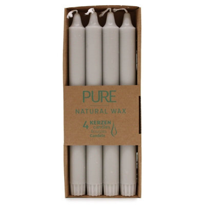 Serenityy Pure Natural Wax Dinner Candle 25 Cm X 2.3 Cm - Silver Grey - image 1