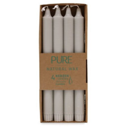 Serenityy Pure Natural Wax Dinner Candle 25 Cm X 2.3 Cm - Silver Grey - thumbnail 1