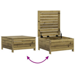 Berkfield Garden Footstool With Cushion Impregnated Wood Pine - thumbnail 7