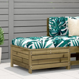 Berkfield Garden Footstool With Cushion Impregnated Wood Pine