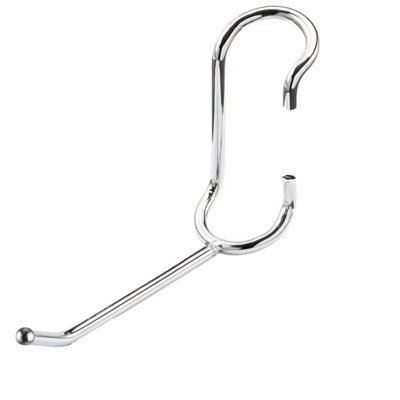 "Taskar Polehooks Chrome 4"" C-Style Wire Shelving Hooks - All-Purpose Clip-On 5 Pack" - image 1