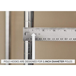 "Taskar Polehooks Chrome 4"" C-Style Wire Shelving Hooks - All-Purpose Clip-On 5 Pack" - thumbnail 6