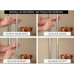 "Taskar Polehooks Chrome 4"" C-Style Wire Shelving Hooks - All-Purpose Clip-On 5 Pack" - thumbnail 4