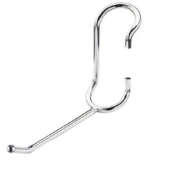 "Taskar Polehooks Chrome 4"" C-Style Wire Shelving Hooks - All-Purpose Clip-On 5 Pack" - thumbnail 1