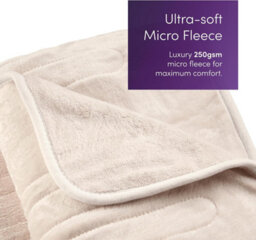 Emperial Heated Throw Electric Blanket Soft Fleece 9 Hr Timer Machine Washable - Cream - thumbnail 9