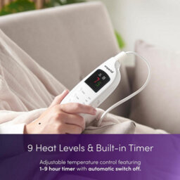 Emperial Heated Throw Electric Blanket Soft Fleece 9 Hr Timer Machine Washable - Cream - thumbnail 2