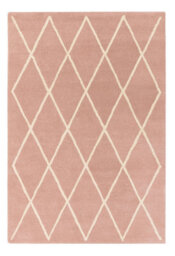 Pink Chequered Geometric Handmade Luxurious Modern Easy To Clean Rug For Dining Room Bed Room And Living Room-80Cm X 150Cm - thumbnail 5
