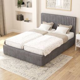 Aspire Grant Electric Adjustable Bed Upholstered With Pocket Sprung Mattress Uk Made, Plush Steel, Size King - thumbnail 1