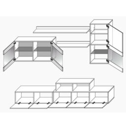 Modern Living Room Wall Unit With Led Lighting Beta White Purple Gloss - thumbnail 4
