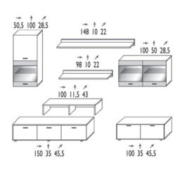 Modern Living Room Wall Unit With Led Lighting Beta White Purple Gloss - thumbnail 5