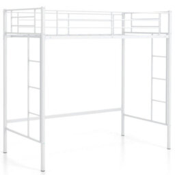 Metal Loft Bed Space Saving Loft Bed Frame With 2 Ladders - thumbnail 1