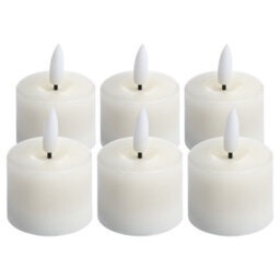 Hill Interiors Luxe Collection Natural Glow Led Tealight Candles (Pack Of 6) Cream (One Size) - thumbnail 3