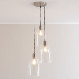 Valuelights Shaw Cluster Drop 3 Way Brushed Chrome Adjustable Pendant Ceiling Light - thumbnail 1