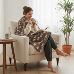 Homespace Direct Ltd Homespace Direct Highland Cow Blanket/throw For Sofa Chair Bed Mocha Brown 120X150Cm - thumbnail 4