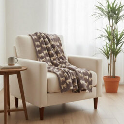 Homespace Direct Ltd Homespace Direct Highland Cow Blanket/throw For Sofa Chair Bed Mocha Brown 120X150Cm - thumbnail 2