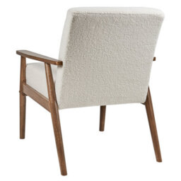 Wyld And Coco Noblenest Armchair Off-White Boucle Upholstery With Dark Rubberwood Frame, W62 X D80 X H79Cm - thumbnail 6