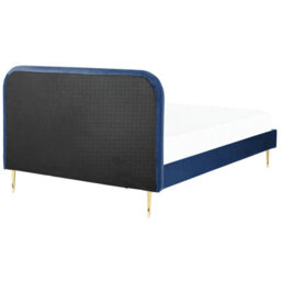 Beliani Bed Velvet Flayat 180 X 200 Cm (Eu Super King) Navy Blue - thumbnail 6