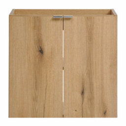 Heze Furniture Dove 2 Door Bathroom Cabinet Vanity Unit With Built-In Basin 60Cm In Evoke Oak - thumbnail 3