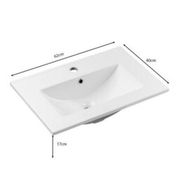 Heze Furniture Dove 2 Door Bathroom Cabinet Vanity Unit With Built-In Basin 60Cm In Evoke Oak - thumbnail 6