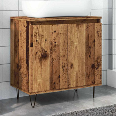 Walplus Bathroom Cabinet Old Wood 58X33X60 Cm Engineered Wood - image 1