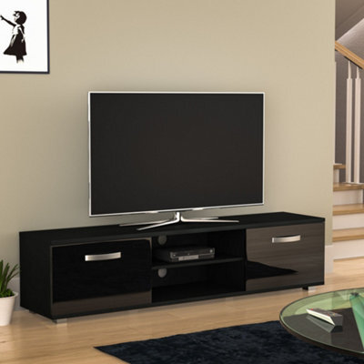 Lassic Vida Designs Cosmo Black 2 Door Tv Unit 160Cm Sideboard Cabinet - image 1