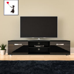 Lassic Vida Designs Cosmo Black 2 Door Tv Unit 160Cm Sideboard Cabinet - thumbnail 3