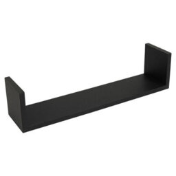 Urbn-Living Urbnliving Height 10Cm Set Of 3 Black U-Shaped Floating Wooden Wall Mounting Shelves Display Unit For Books And Storage - thumbnail 6