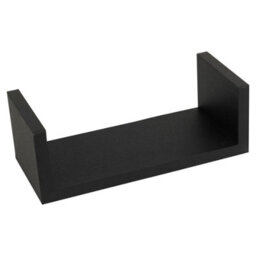 Urbn-Living Urbnliving Height 10Cm Set Of 3 Black U-Shaped Floating Wooden Wall Mounting Shelves Display Unit For Books And Storage - thumbnail 8