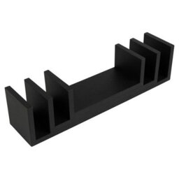 Urbn-Living Urbnliving Height 10Cm Set Of 3 Black U-Shaped Floating Wooden Wall Mounting Shelves Display Unit For Books And Storage - thumbnail 1