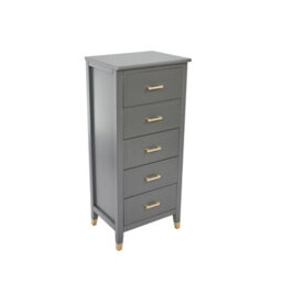 Palazzi 5 Drawer Narrow Chest Of Drawers Grey - thumbnail 4