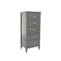 Palazzi 5 Drawer Narrow Chest Of Drawers Grey - thumbnail 2