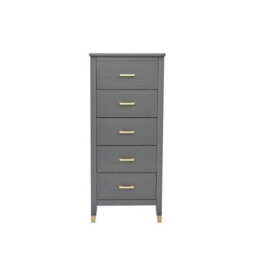 Palazzi 5 Drawer Narrow Chest Of Drawers Grey - thumbnail 3