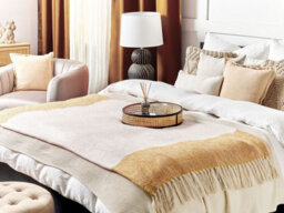Beliani Blanket Salme Fabric 130 X 170 Cm Beige - thumbnail 2