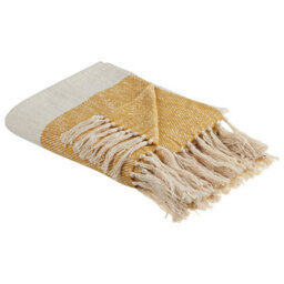 Beliani Blanket Salme Fabric 130 X 170 Cm Beige - thumbnail 1