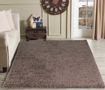 Desire Rugs Plain Living Room Shaggy Area Rugs Taupe 80X150 Cm - image 1