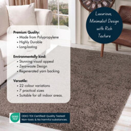 Desire Rugs Plain Living Room Shaggy Area Rugs Taupe 80X150 Cm - thumbnail 3