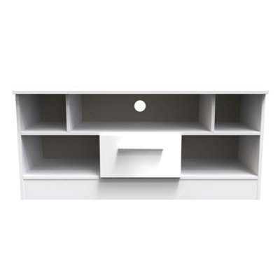 Trent 1 Drawer Tv & Media Unit In White Gloss (Ready Assembled) - image 1