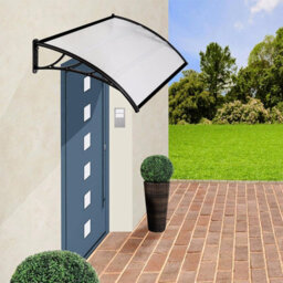 Breeins W 150 Cm Black Waterproof Front Door Canopy Outdoor Awning Window Garden Canopy Patio Porch Awning Rain Shelter Cover - thumbnail 2
