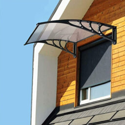 Breeins W 150 Cm Black Waterproof Front Door Canopy Outdoor Awning Window Garden Canopy Patio Porch Awning Rain Shelter Cover - thumbnail 1