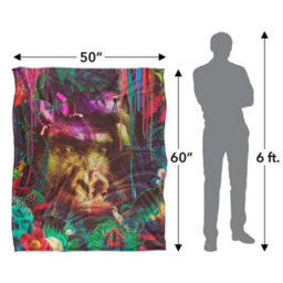 Reinders Silky Gorilla Supersoft Blanket Multicoloured (One Size) - thumbnail 5
