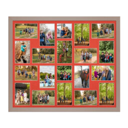 AK Frames 80X70Cm Rose Gold Modern Multi Photo Frame With Poppy Red Mount - Holds 20 Apertures (18X) 6X4, (2X) 4X4 Photos